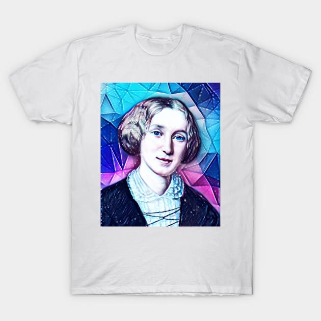 George Eliot Snowy Portrait | George Eliot Artwork 6 T-Shirt by JustLit